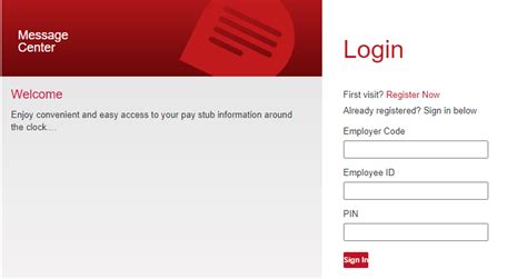 Login. First visit? Register Now. Already registered? Sign in below. Employer Code. Employee ID.